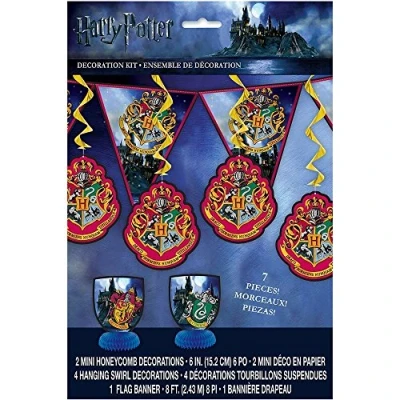 Image of Unique 59081 Warner Bros Room Decorating Kit Assorted Harry Potter 7 Pcs, Cartoon, Multicoloured, Costumes
