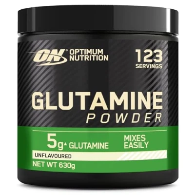Image of Optimum Nutrition Glutamine Powder, l Amino Acid Food Supplement, Pre and Post Workout Shake, Unflavoured, 123 Servings, 630 g