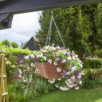 Image of Smart Garden Artificial Petunias Regal Hanging Basket