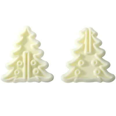 Image of PME JEM Small 3D Christmas Tree Cutters, Set of 2, White, 9 x 2 16 cm