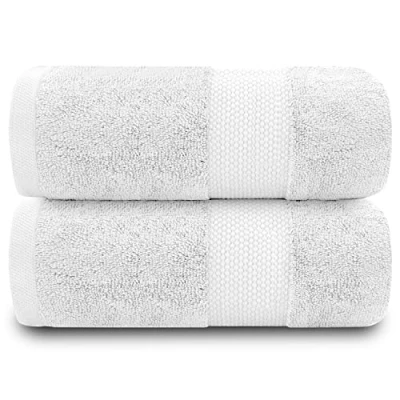 Image of GC GAVENO CAVAILIA 700 GSM Bath Sheets Set of 2, 100% Cotton Sheet For Bathroom Spa, 90 x 140 Cm Towels Extra Large, Fast Absorbent &amp; Lightweight Set, White