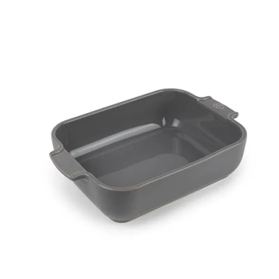 Image of PEUGEOT Rectangular Ceramic Baking Dish 25 cm x 16.8 6.2 Capacity: 1.4 L 2 3 Servings 10 Year Guarantee Made In France Light Grey Colour