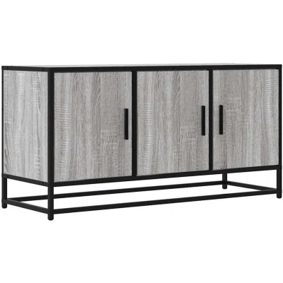 Image of vidaXL TV Cabinet Grey Sonoma 100x35x50 cm Engineered Wood and Metal