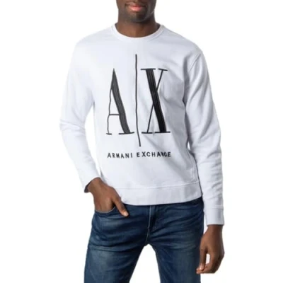 Image of Armani Exchange Men&#039;s Icon Project Sweatshirt, White (White 1100), XX (Size: X Small)