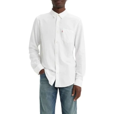 Image of Levi&#039;s Men&#039;s Sunset 1 Pocket Standard Shirt, Bright White, M