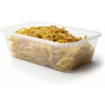 Image of Ebung 50 x Microwave Plastic Food Takeaway Heavy Duty satco Containers with Lids 650ml by Classic Disposables