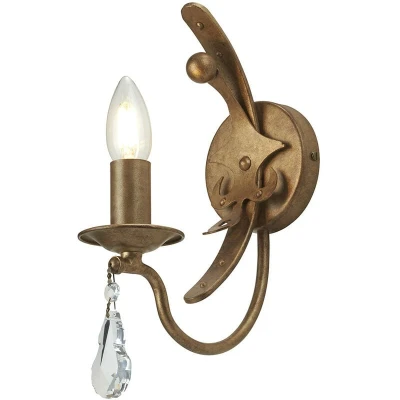 Image of Windsor 1 Light Candle Wall Gold Patina, E14