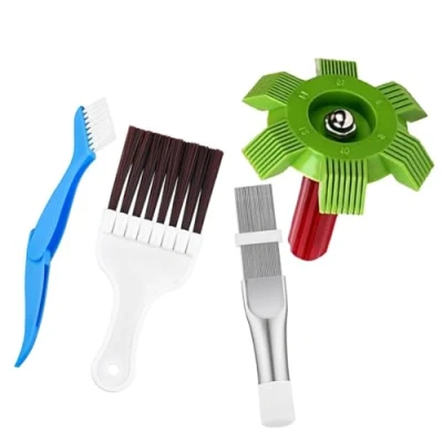 Image of VIVIIHOO Tumble Dryer Cleaning Brush, Radiator Comb Set, Set of 4 Brushes, Air Conditioner, Filter and Coil for Refrigerator