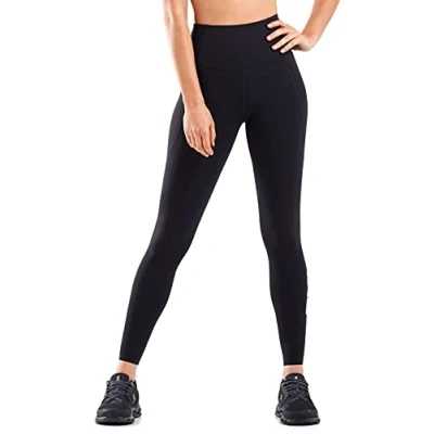 Image of 2XU Women&#039;s Form Stash Hi Rise Compression Tights Pants, Black/White, XS