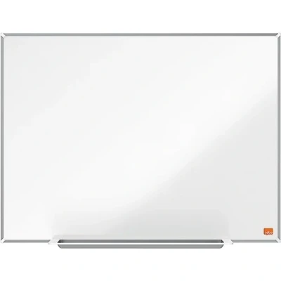 Image of Nobo Magnetic Steel Whiteboard With Pen Tray, 900 x 600mm, Slim Trim Frame, InvisaMount Mounting System, Impression Pro, 90 60cm, White,1915402