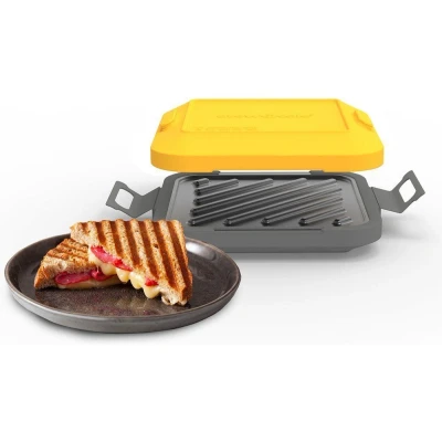 Image of Drew&amp;Cole Clever Microwave Toastie Maker in Black Toasted Sandwich &amp; Panini Microwavable Cookware Silicone Non Stick Grill Compact Design Dishwasher Safe Up to 1200W