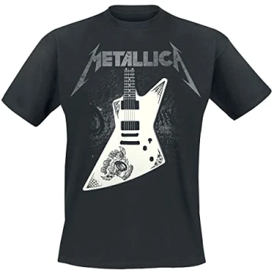 Image of Metallica Papa Het Guitar Men T Shirt Black M, 100% Cotton, Regular