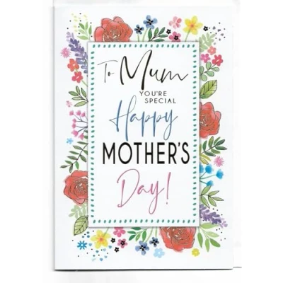Image of Simon Elvin Mothers Day Card For Mum 19.5 x 13.5 Cm (7.7 5.3 inches) To You&#039;re Special Happy Mother&#039;s Floral