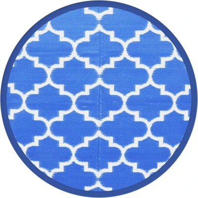 Image of vidaXL Outdoor Carpet ARAKIL Blue Ø120 cm PP