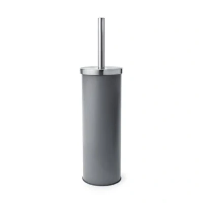 Image of Blue Canyon Toilet Brush &amp; Holder for Bathroom, Flexible Bowl, Stainless Steel Head Deep Cleaning, Compact Size, Elegant Design with HolderSlate