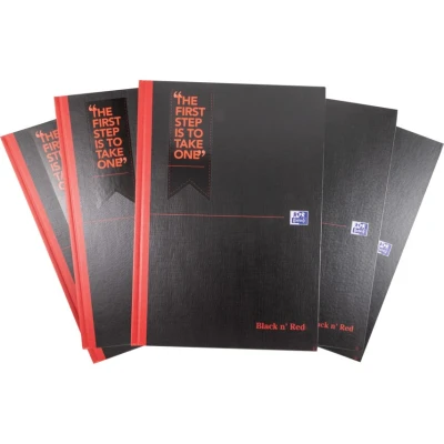 Image of A4 Black n Red Notebooks Pack of 5 Casebound