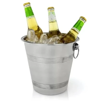 Image of Stainless Steel Silver Champagne Wine Bucket Punch Drink Ice Cooler Party French Style