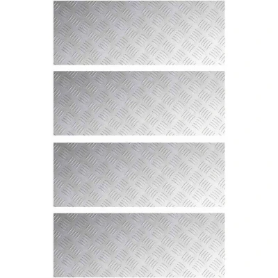 Image of vidaXL Aluminium Checker Plates 4 pcs Anti Slip 80x30 cm
