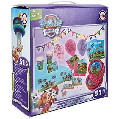 Image of tib 10118779 Paw Patrol Girl Party Suitcase Set of 51 Pieces, Multicolour, One Size