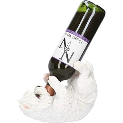 Image of Nemesis Now Guzzlers West Highland Terrier Wine Bottle Holder 21cm White