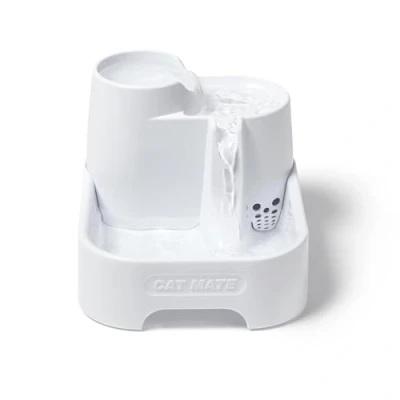Image of Cat Mate Pet Water Fountain for Cats and Small Dogs, 2 Litre Drinking White