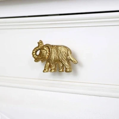 Image of Melody Maison Gold Elephant Drawer Knob