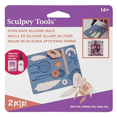 Image of Sculpey APM 63 Flexible Push Mold Boho Chic, Silicone
