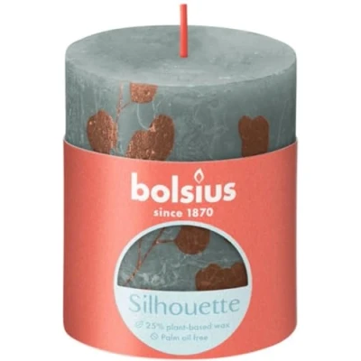 Image of BOLSIUS Green Eucalyptus Rustic Silhouette Candle 8cm x 7cm