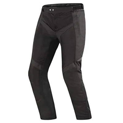 Image of SHIMA JET Motorcycle Pants for Men Summer Reinforced Adventure Mesh Mens Touring with Waterproof Membrane, CE Knee Armor Pads (Black, M)