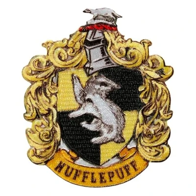 Image of Mono Quick Harry Potter Hogwarts appliqués, Iron on Sticker Patch, Gryffindor Slytherin Hufflepuff Ravenclaw (18065 Hufflepuff)