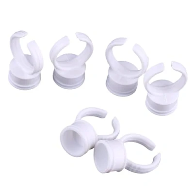 Image of 100 Pack Tattoo Ink Rings Disposable Microblading Pigment Glue Holder Cup Semi Permanent Makeup Eyelash Eyebrow Tattooing Caps Small (Medium Without Divider)