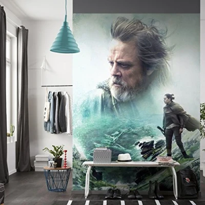 Image of Komar 4 438 Star Wars The Last Jedi Mural Wallpaper, Multi Colour, 184 x 254 cm