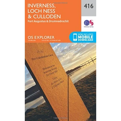 Image of Explorer 416 Inverness, Loch Ness &amp; Culloden Map With Digital Version