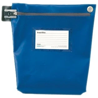 Image of Versapak Cash Bag Tamper Evident Zip Heavyweight Material Small W178xD50xH152mm Blue Ref CCB0