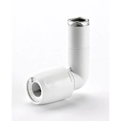 Image of Hep2O 90 Degree Spigot Elbow Single Socket White 15x10mm HD4A/15W