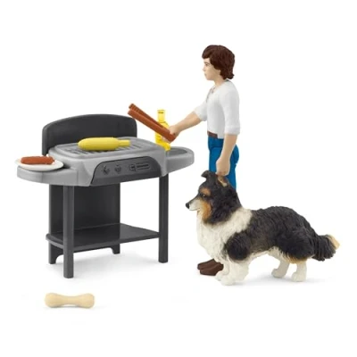 Image of Schleich Horse Club Barbecue with Tom 12 Piece Pocket Set for Girls and Boys Ages 4+