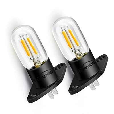 Image of Ruiandsion Z187 Microwave Bulb T170 Straight Terminals Base 240V 2A 25W LED Lamp for Universal Pear Oven Lamp, Yellow (Pack of 2)