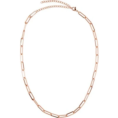 Image of styleBREAKER Ladies Stainless Steel Chain Without Pendant with Rough Link Chain, Necklace, Jewellery 05030064, Colour:Gold