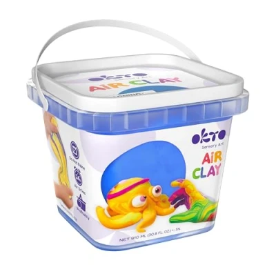 Image of Okto 900ml Blue Air Dry Clay for Sculpting Colourful Modelling Kit Ideal Kids Magic Creative Projects and Sculptures