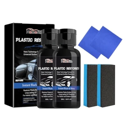 Image of Mxlfdc 2 Pack Back to Black Trim Restorer, Car Plastic Restorer Black,Crystal Coating Restoration, Prevents Drying Aging for Cars