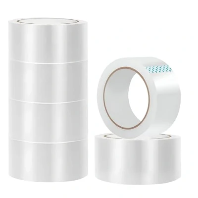 Image of 6 Rolls Clear Tape 48mm x 66m Strong Adhesive and Low Noise Parcel for Packing Parcels, Boxes, Postage Needs Heavy Duty Packaging Secure Sticky