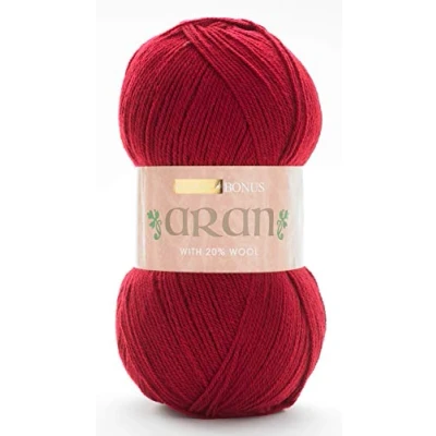 Image of Sirdar (Hayfield) Bonus Aran Wool Knitting Yarn Deep Red 830 per 400g ball by Hayfield