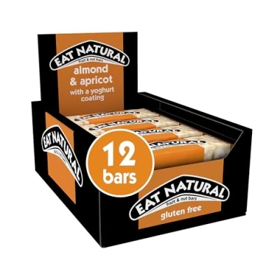 Image of Eat Natural Almond &amp; Apricot with a Yoghurt Coating Fruit Nut Bars 12 x 40g