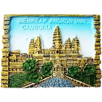 Image of Angkor Wat SIEM Reap Cambodia Magnet Fridge Refrigerator Decoration Sticker Souvenir Resin Crafts Kitchen Whiteboard
