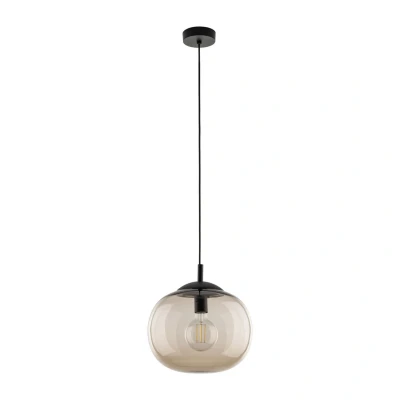 Image of TK Lighting Vibe pendant light, brown transparent glass, Ø 25 cm