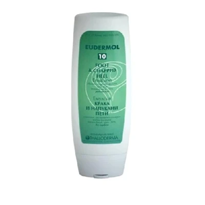 Image of Eudermol 10 Foot &amp; Chapped Heel Emulsion with Allantoin, Vegetable Glycerin, Lactic Acid, Beeswax Urea (10%) Perfume Free 200ml