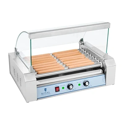 Image of Royal Catering RCHG 9E Hot Dog Grill/Sausage Grill 9 heating rods protection cover 230 V 1800 W