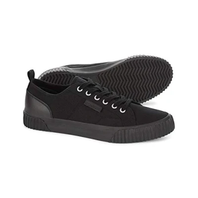 Image of Lyle &amp; Scott Mens And Mitchell Trainers in Black Canvas Size UK 6