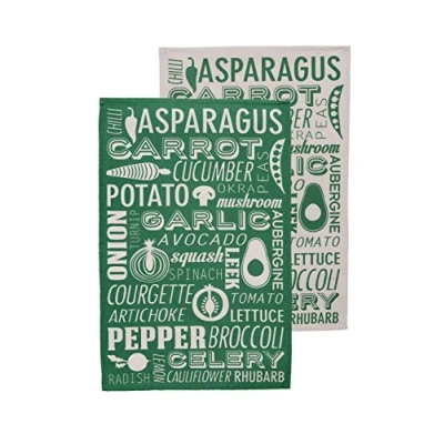 Image of Premier Housewares Porter Tea Towels Set of 2, Green