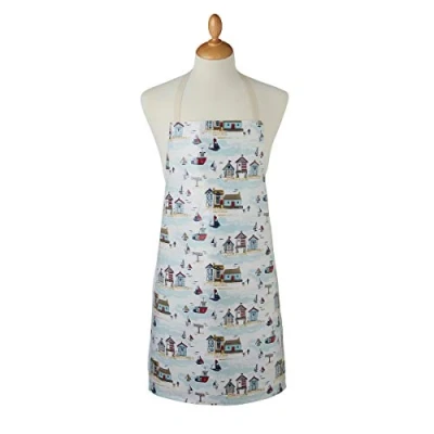 Image of Cooksmart British Designed Waterproof PVC Apron Wipe Down Aprons For Women &amp; Men Cleaning Or Kitchen Seaside